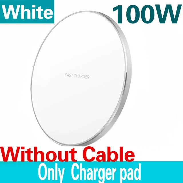 100W Fast Wireless Charger Pad for iPhone 15 14 13 12 11 Pro Max Samsung Galaxy S24 S23 S22 S20 Xiaomi Wireless Charging Station - 1Tecbuy
