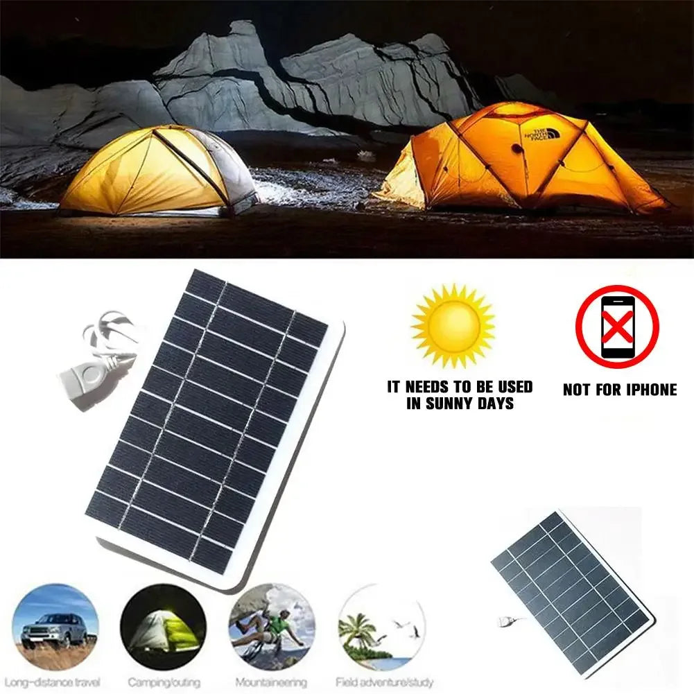 Portable Solar Panel 5V 2W Solar Plate With USB Safe Charge Stabilize Battery Charger For Power Bank Phone Outdoor Camping Home - 1Tecbuy