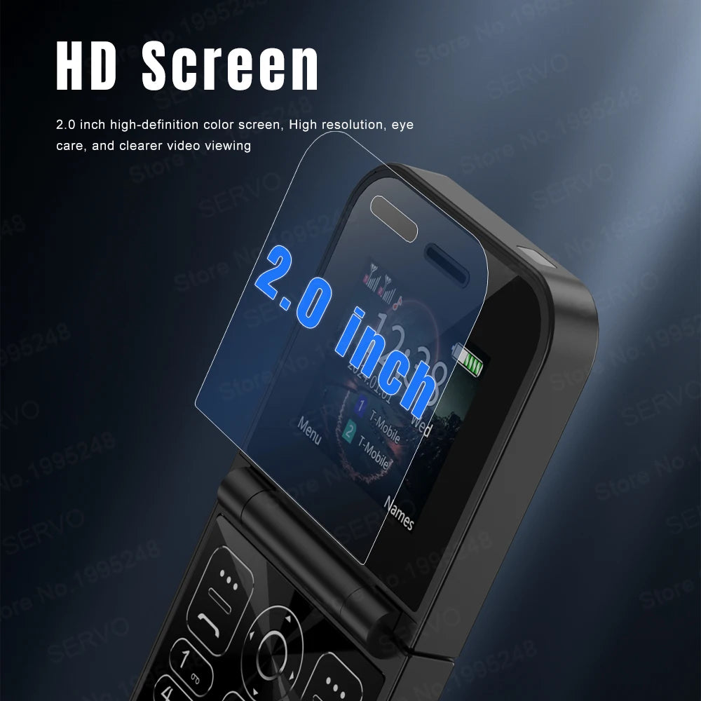 SERVO F15 Mini Dual SIM Card Fold Mobile Phone 2G Network Video Player Flashlight FM Radio Magic Voice Small Box Flip Cellphones