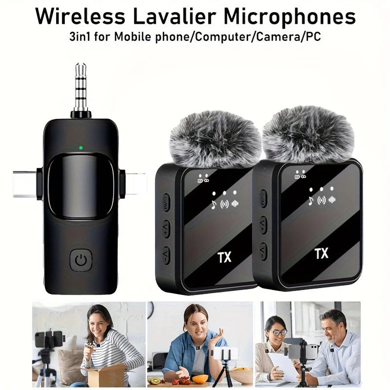 Xiaomi Wireless Lavalier Microphone for iPhone Android Microphone Reverb Sound Video Recording Podcast Noise Reduction Clip Mic