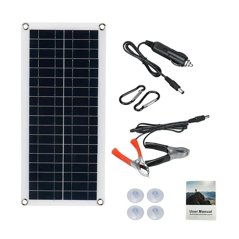 20W-1000W Solar Panel 12V Solar Cell 100A Controller Solar Panel for Phone RV Car MP3 PAD Charger Outdoor Battery Supply Camping