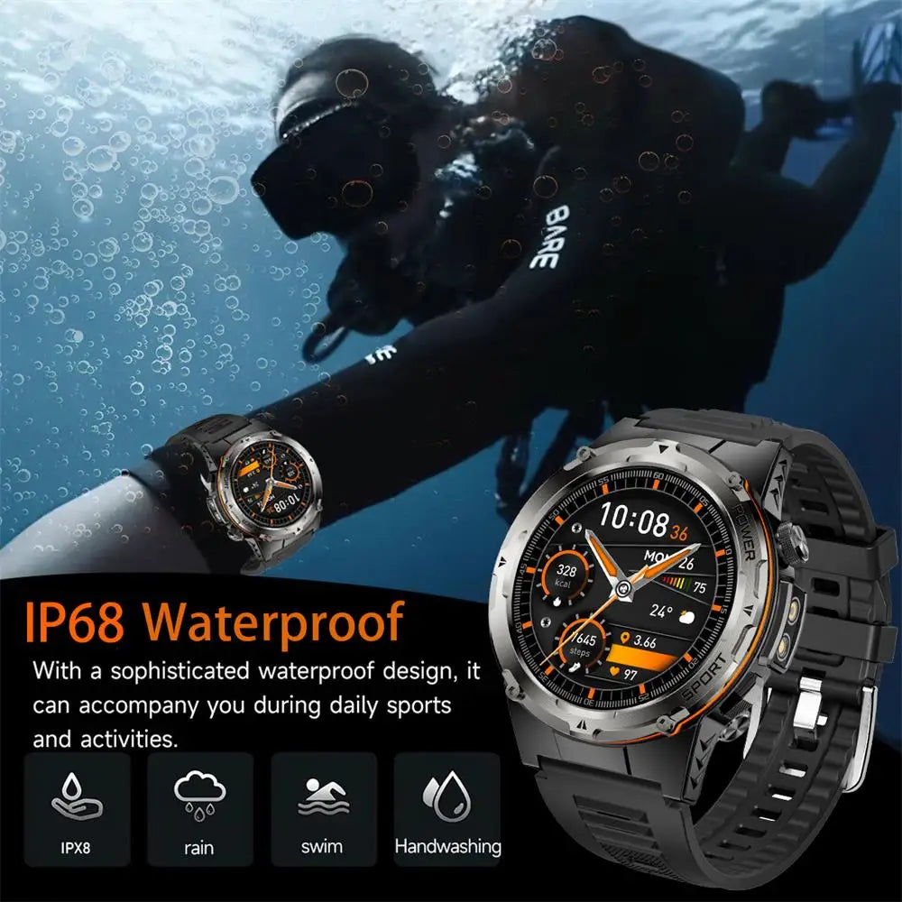 2025 New NFC Watch 420mA GPS Sports HD BT Call Smart Watch Men Outdoor Sports Fitness Tracker Smart Watch Men Waterproof Clock
