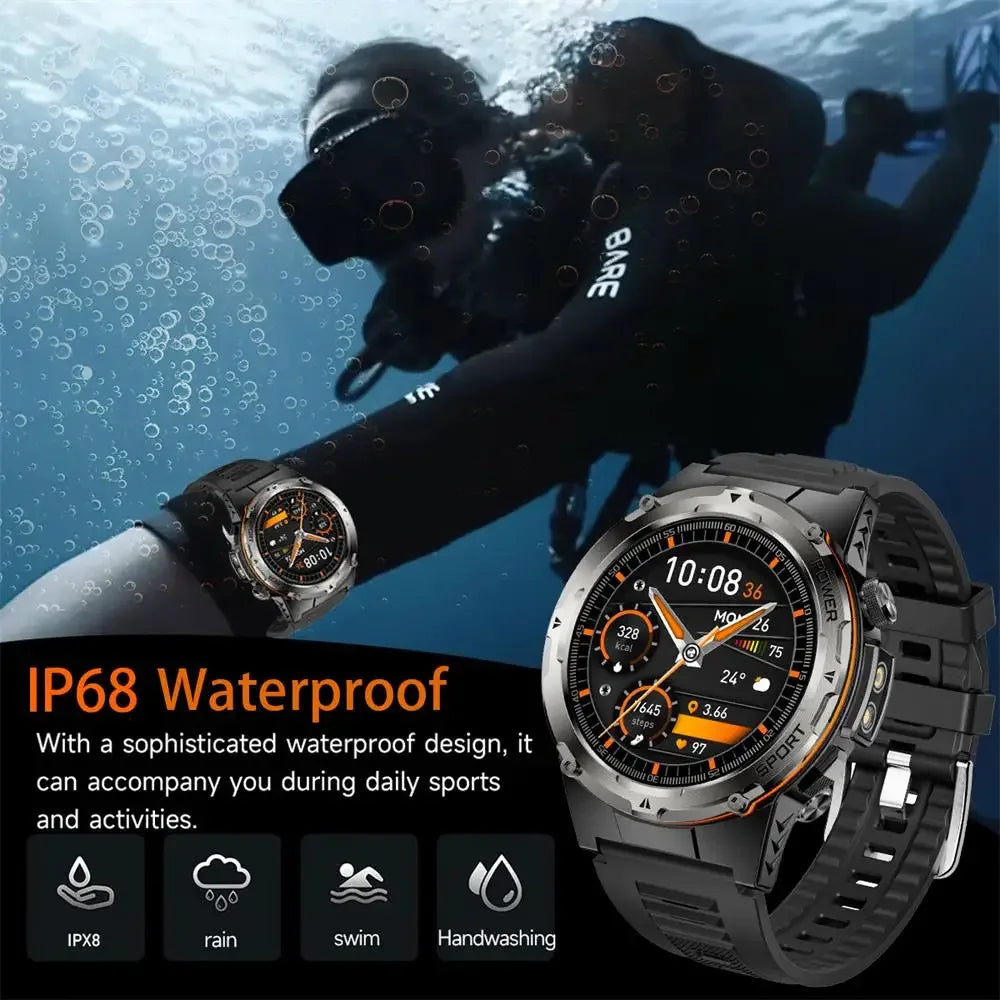 2025 New NFC Watch 420mA GPS Sports HD BT Call Smart Watch Men Outdoor Sports Fitness Tracker Smart Watch Men Waterproof Clock - 1Tecbuy
