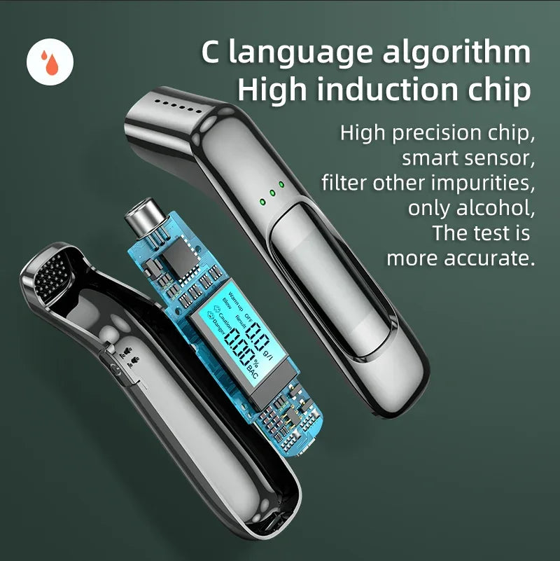 Portable Breathalyzer Professional Breath Alcohol Tester LCD Display Detector for Drunk Driving Car Electronics Alcohol Test - 1Tecbuy