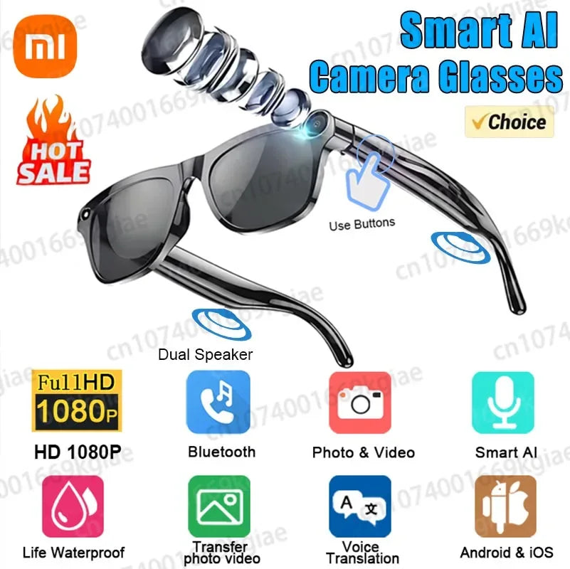 Xiaomi 1080P HD AI Smart Glasses Chat GPT 100MP Camera Bluetooth Call 260mAh Battery Voice Assistant Control Smart Glasses Hot - 1Tecbuy