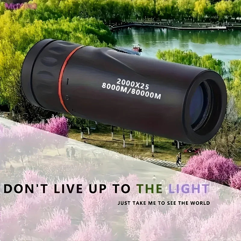 2025 2000X25 HD Monocular Telescope, Compact Portable for Travel, Hiking, Fishing, Camping, Stargazing, Concerts & Bird Watching - 1Tecbuy