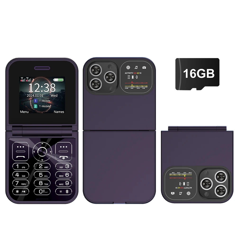 SERVO F15 Mini Flip Mobile Phone 2.0“ Display Dual SIM Card Blacklist Speed Dial Magic Voice 2G GSM Fold Button Small Cellphones