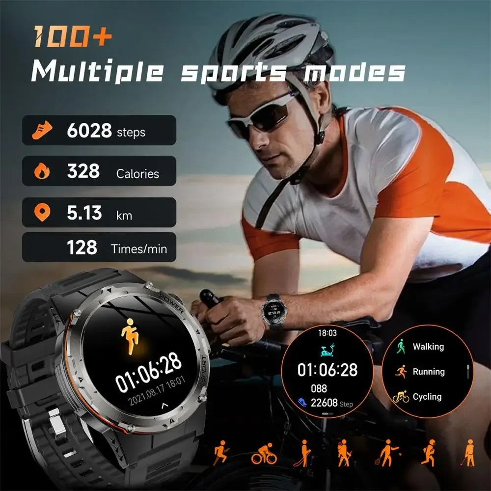 2025 New NFC Watch 420mA GPS Sports HD BT Call Smart Watch Men Outdoor Sports Fitness Tracker Smart Watch Men Waterproof Clock - 1Tecbuy