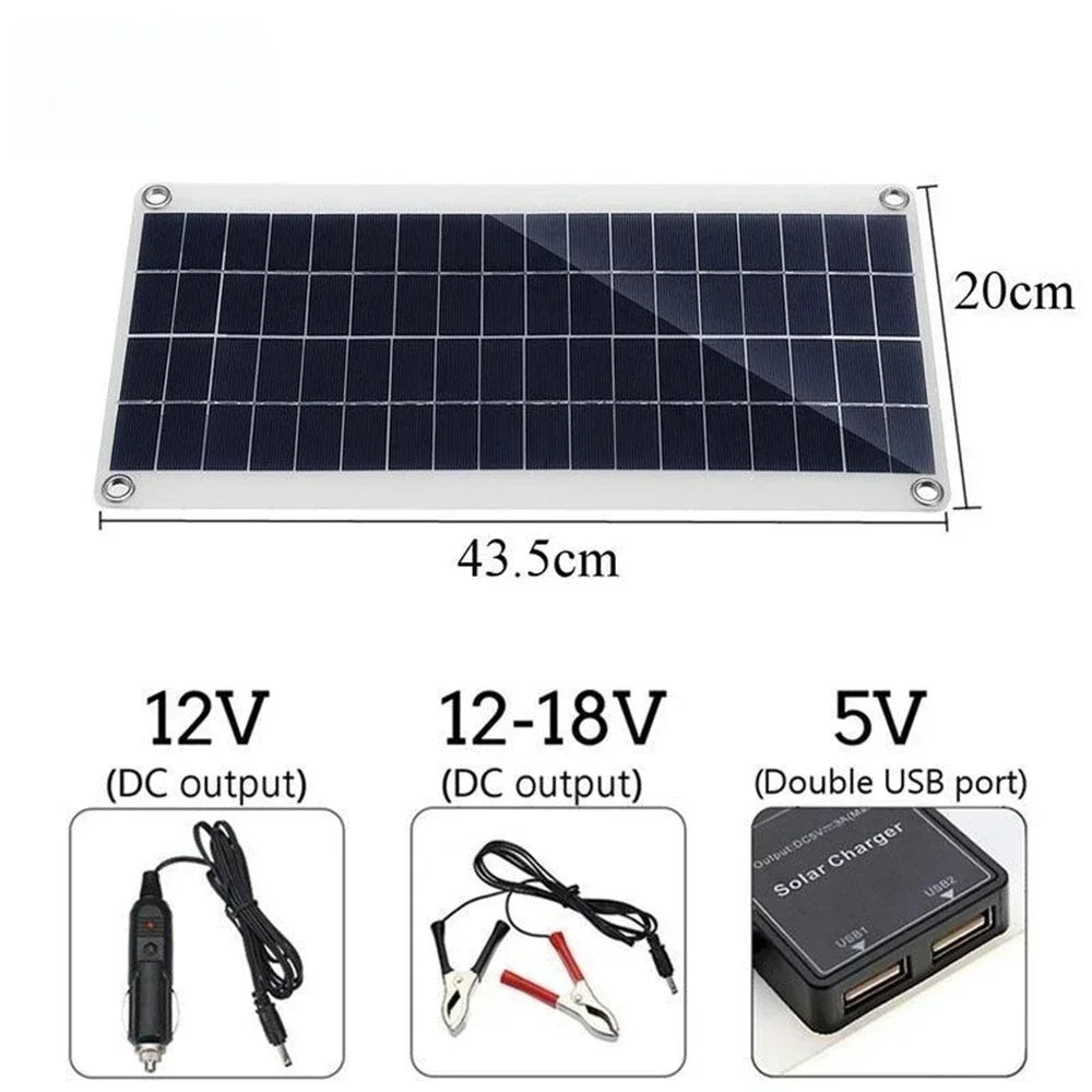 20W-1000W Solar Panel 12V Solar Cell 100A Controller Solar Panel for Phone RV Car MP3 PAD Charger Outdoor Battery Supply Camping