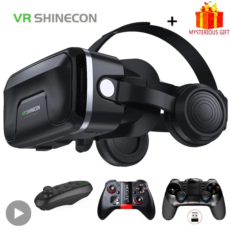 Shinecon Viar 3D Virtual Reality VR Glasses Headset Devices Helmet Lenses Goggles Smart For Smartphones Phone Game Mobile Viewer