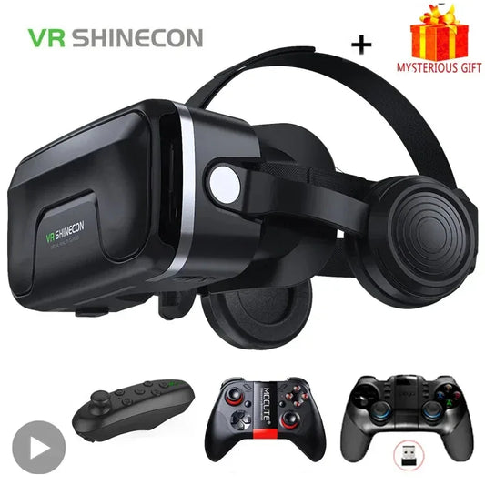 Shinecon Viar 3D Virtual Reality VR Glasses Headset Devices Helmet Lenses Goggles Smart For Smartphones Phone Game Mobile Viewer - 1Tecbuy