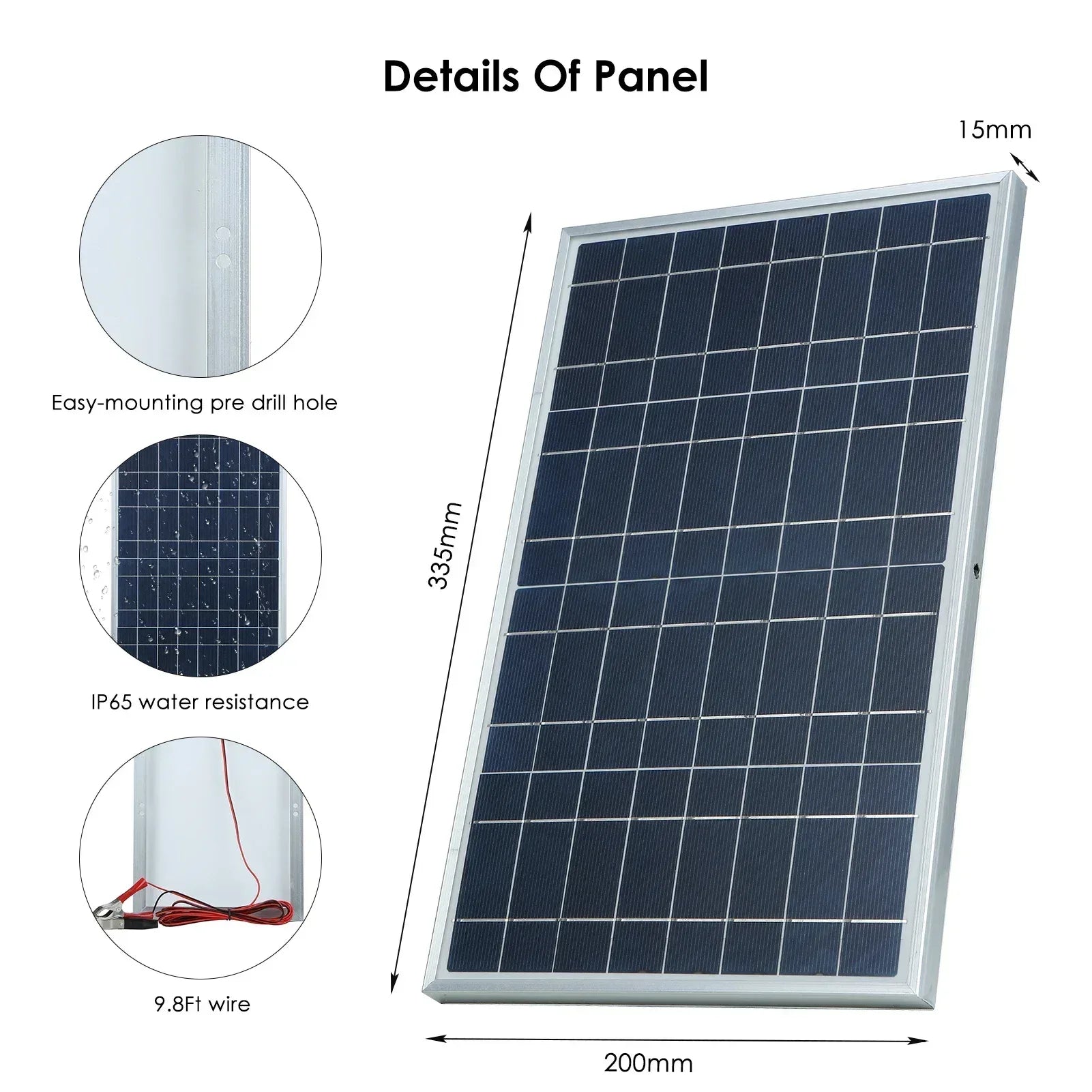 20W/H Solar Panel Kit Complete12V Polycrystalline Power Portable Outdoor Rechargeable Solar Cell Solar Generator for Home - 1Tecbuy