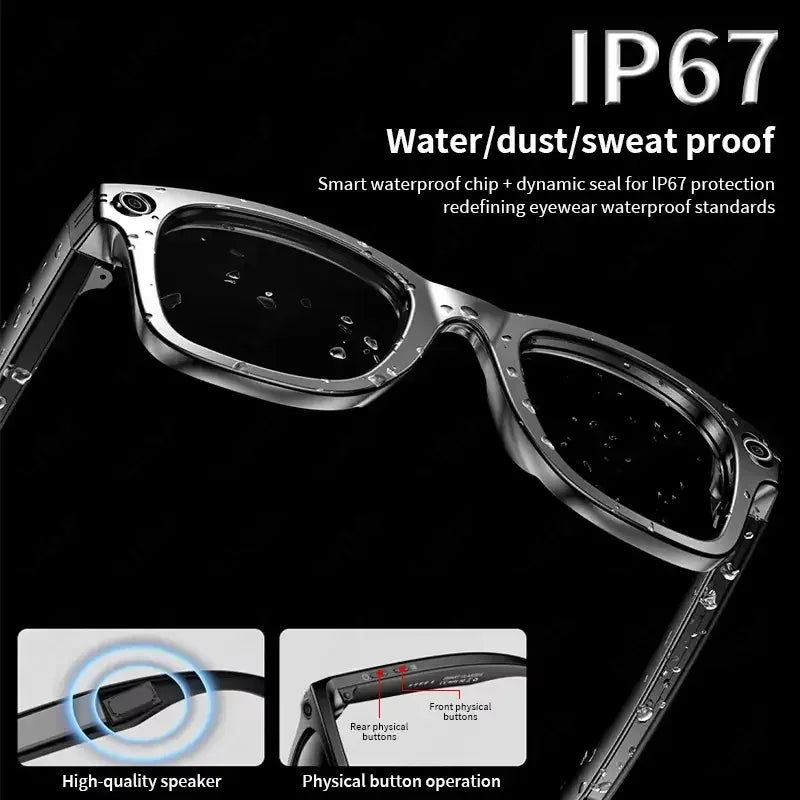 2026 Fashion AI Smart Bluetooth Glasses 800MP Picxel Bluetooth Call Playing Music Men Women WIFI Smart Sunglasses Camera Control - 1Tecbuy