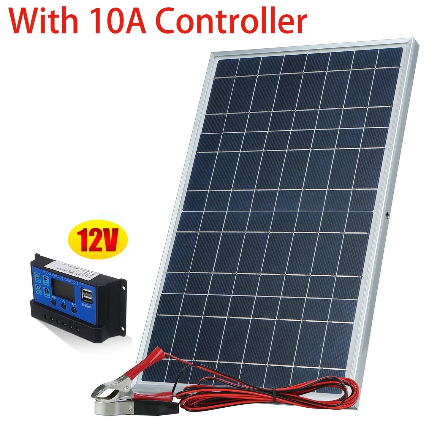 20W/H Solar Panel Kit Complete12V Polycrystalline Power Portable Outdoor Rechargeable Solar Cell Solar Generator for Home - 1Tecbuy