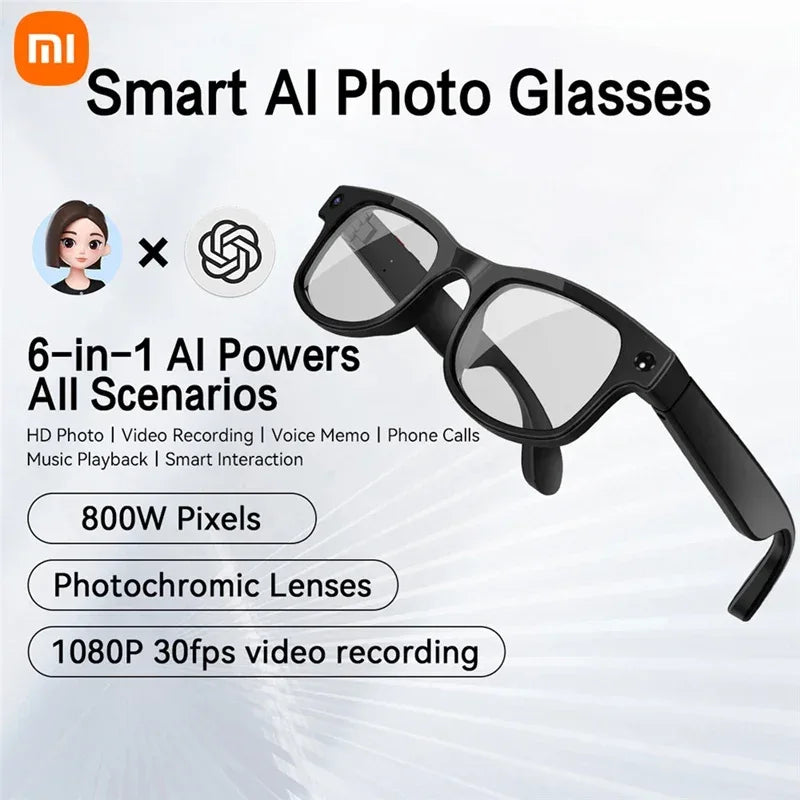 Xiaomi 8K Smart Glasses AI HD Recording Videos Photo Recognition Answer Translation Music Player Multifunction Anti-UV Lenses - 1Tecbuy