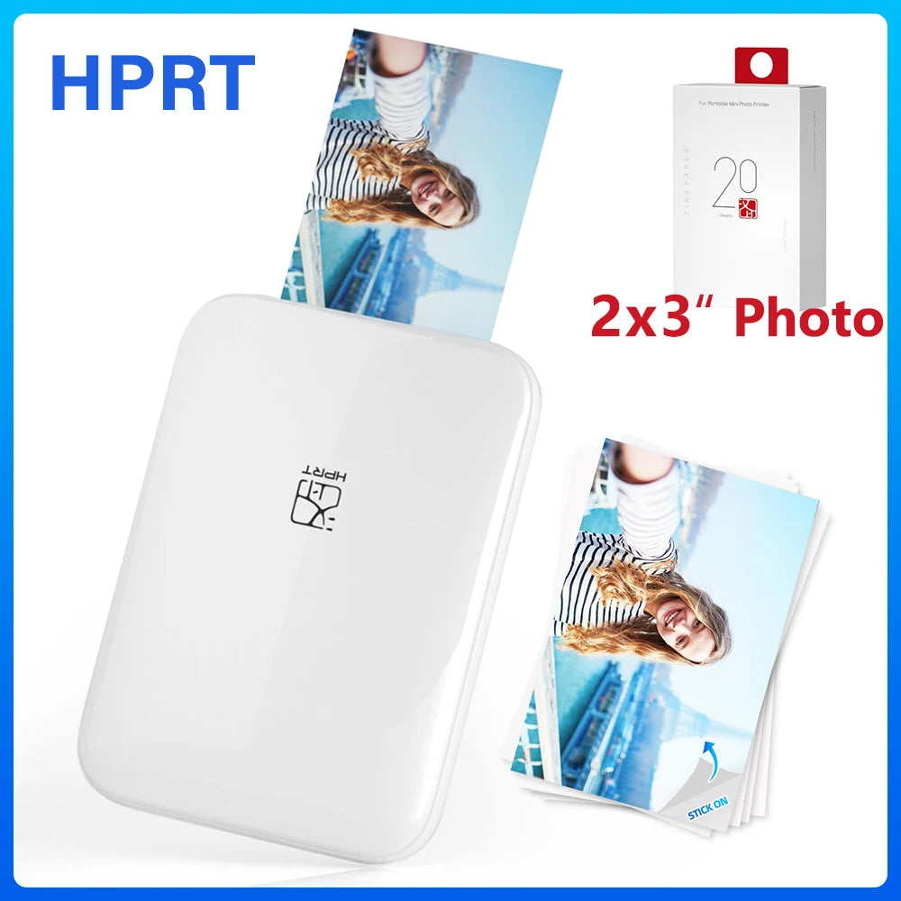 HPRT MT53 Color Mini Photo Printer 313PDI Bluetooth Portable Thermal Printer 2x3 Inch Self-adhesive Photo Paper Printing Machine