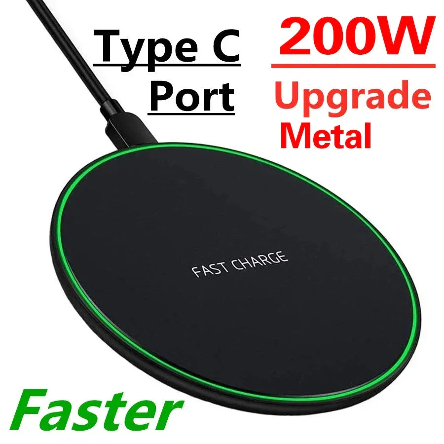 200W Wireless Charger For iPhone 14 13 16 15 Pro XS Max Mini X XR Induction Fast Wireless Charging Pad For Samsung Xiaomi Huawei - 1Tecbuy