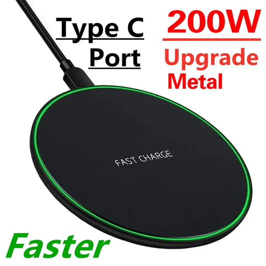 200W Wireless Charger For iPhone 14 13 16 15 Pro XS Max Mini X XR Induction Fast Wireless Charging Pad For Samsung Xiaomi Huawei - 1Tecbuy