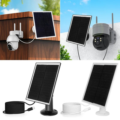 Micro USB Type-C 2 Ports Solar Panel Charger 20W 5V Shingled Solar Charging Panel Waterproof Kit for EufyCam 3 S330/3C S300/2/2C - 1Tecbuy