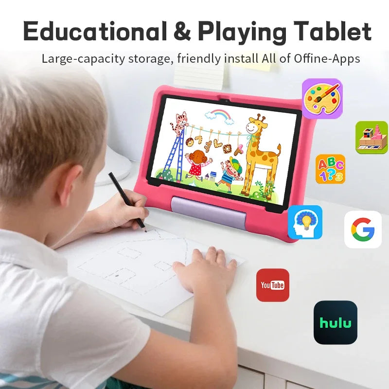 Kids Tablet 10.1'' Android 15 Tablet for Kids 8(4+4)GB 64GB Octa-Core CPU, Toddler Tablets with WiFi 6 5000mAh Dual Cameras GMS