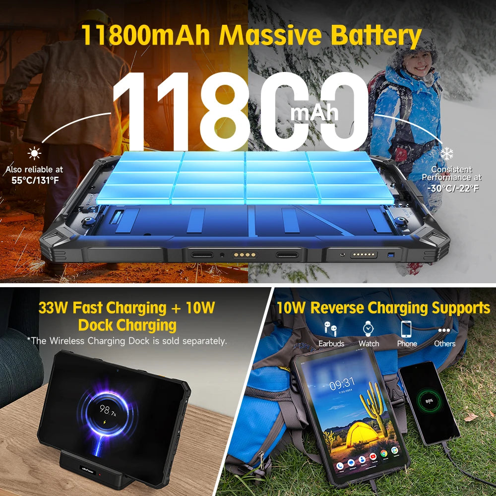 Ulefone Armor Pad 4 Ultra 5G Rugged Tablet Thermal lmaging 11800mAh 10.36"2K 16GB + 256GB Android 14 LED  Light