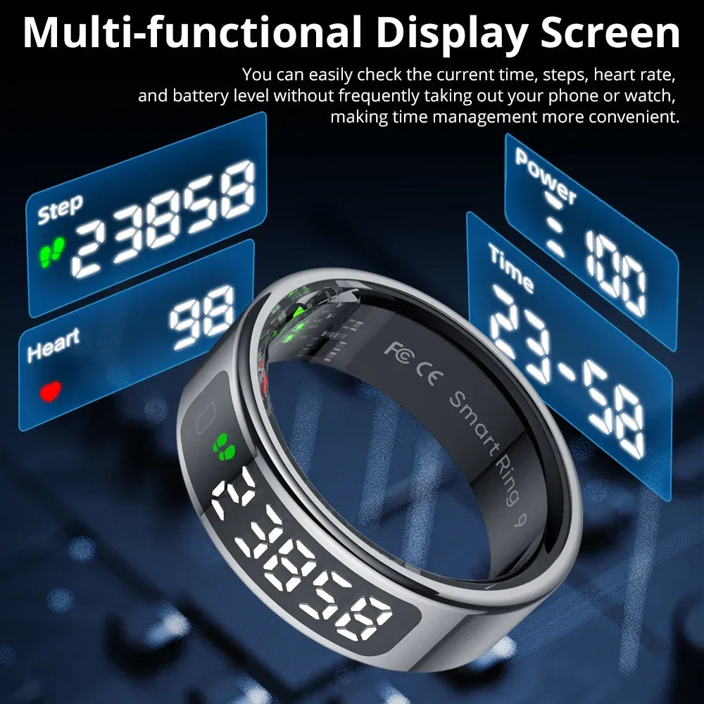 2025 COLMI R12 Smart Ring with Display Screen and Touch, Wireless Charging, Health Manager, 5 ATM Waterproof For Men Women - 1Tecbuy