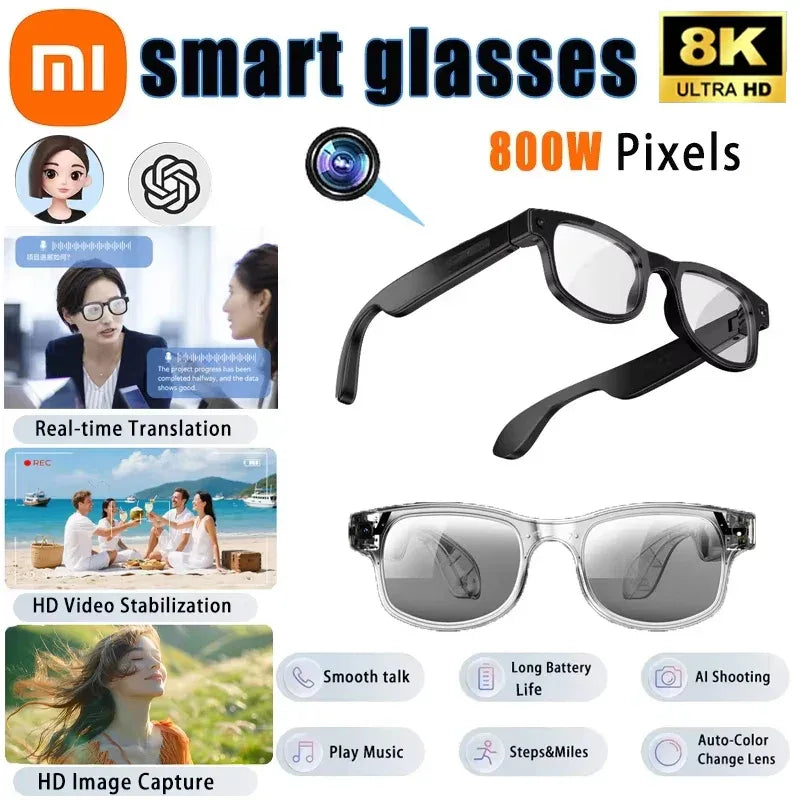 Xiaomi 8K Smart Glasses AI HD Recording Videos Photo Recognition Answer Translation Music Player Multifunction Anti-UV Lenses - 1Tecbuy