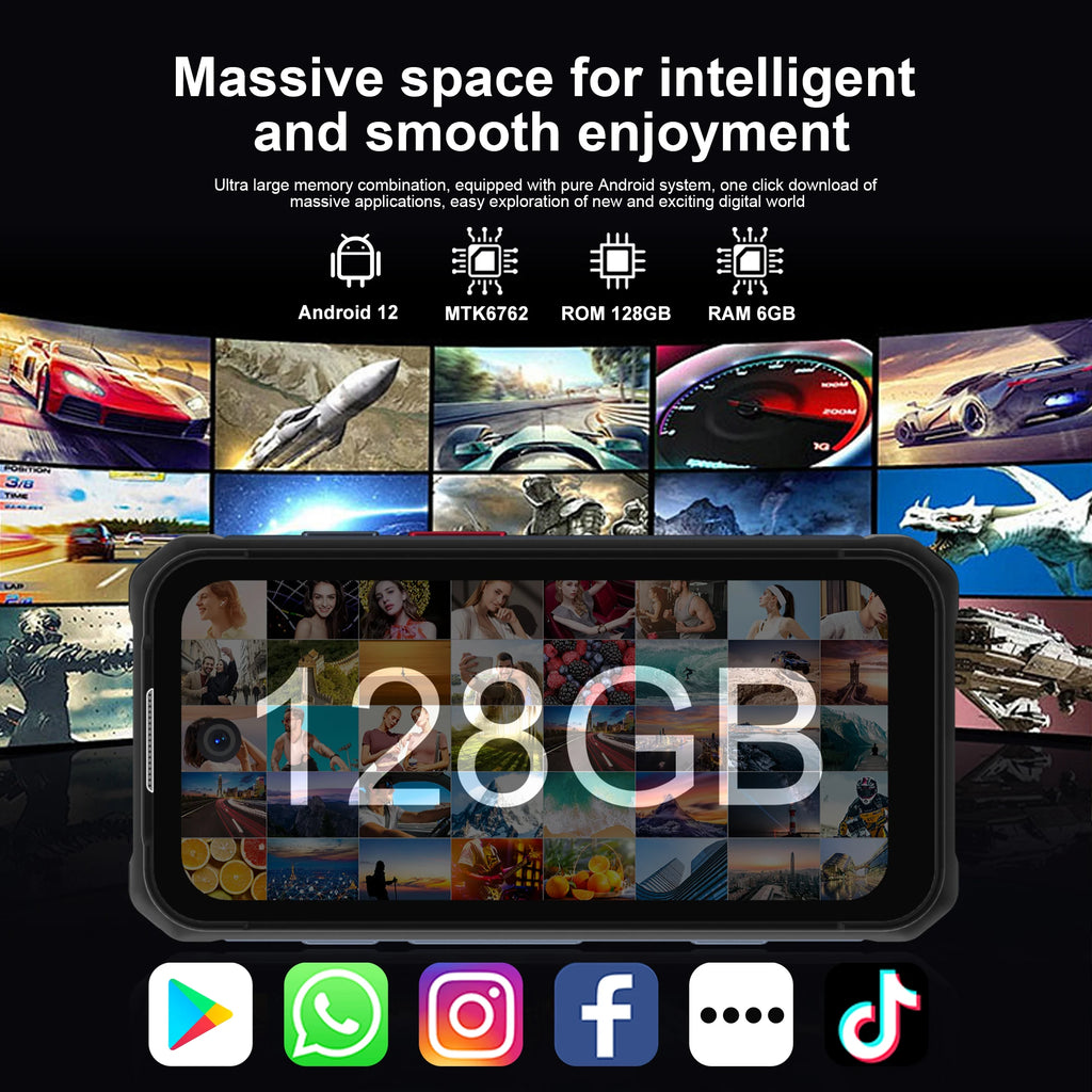 SERVO TANK500 4G PTT Smartphone Android 12 6+128GB Dual Camera 5MP+13MP 3.88"Display IP68 Waterproof Rugged Mobile Phone 3000mAh