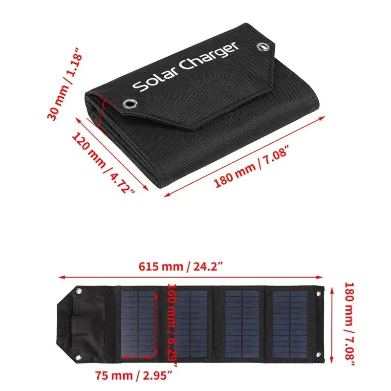60W 80W 100W Foldable Solar Panel 5V USB Portable Folding Bag Battery Charger for Phone Outdoor Camping Waterproof Power Bank - 1Tecbuy