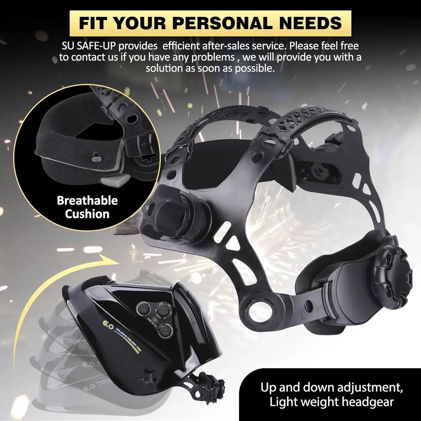 Welding Mask 1/1/1/1 Auto Darkening Welding Helmet 100x97mm Large View TRUE Color 4 Sensors for MIG MAG MMA Welder Machine - 1Tecbuy