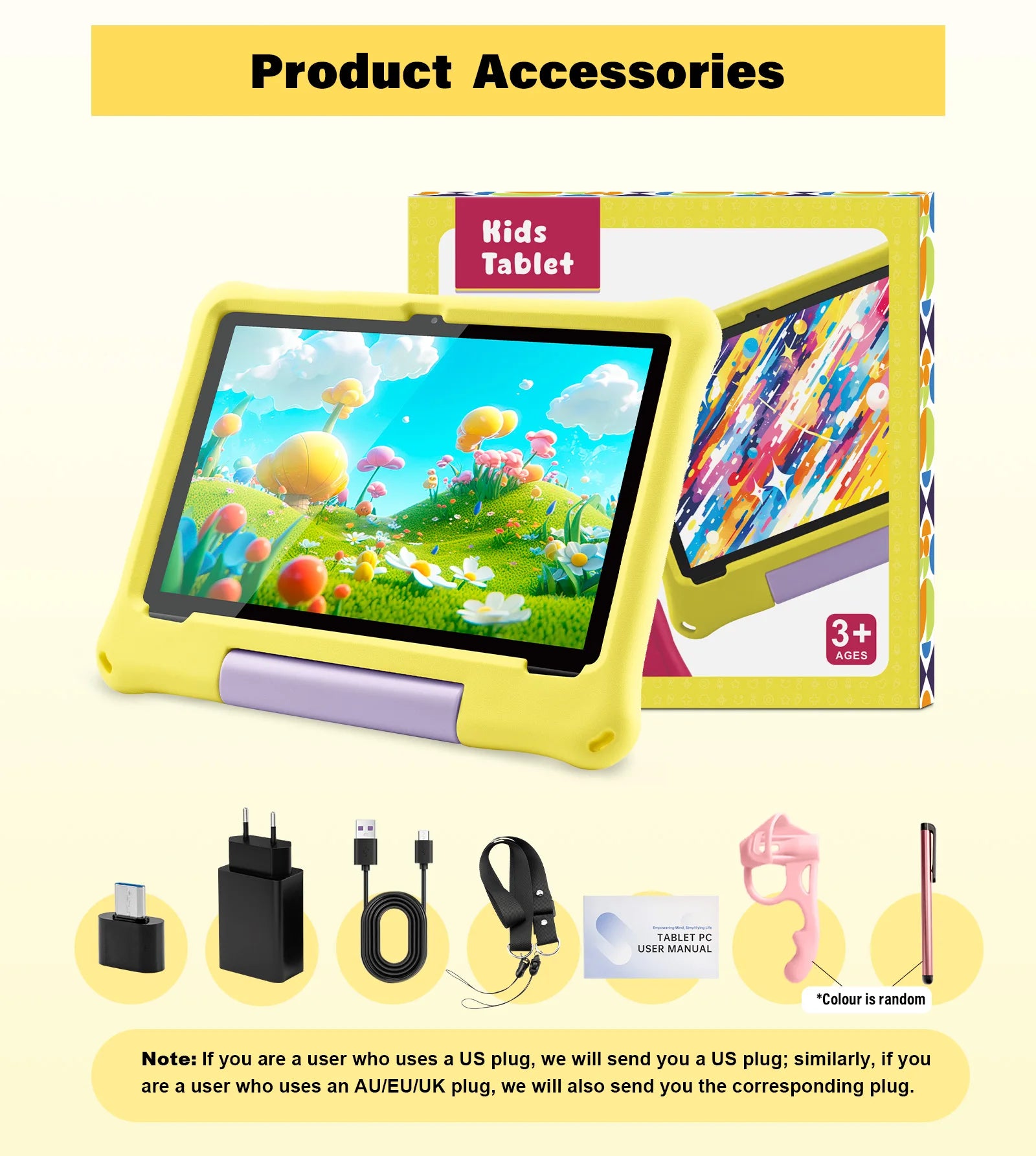 Kids Tablet 10.1'' Android 15 Tablet for Kids 8(4+4)GB 64GB Octa-Core CPU, Toddler Tablets with WiFi 6 5000mAh Dual Cameras GMS