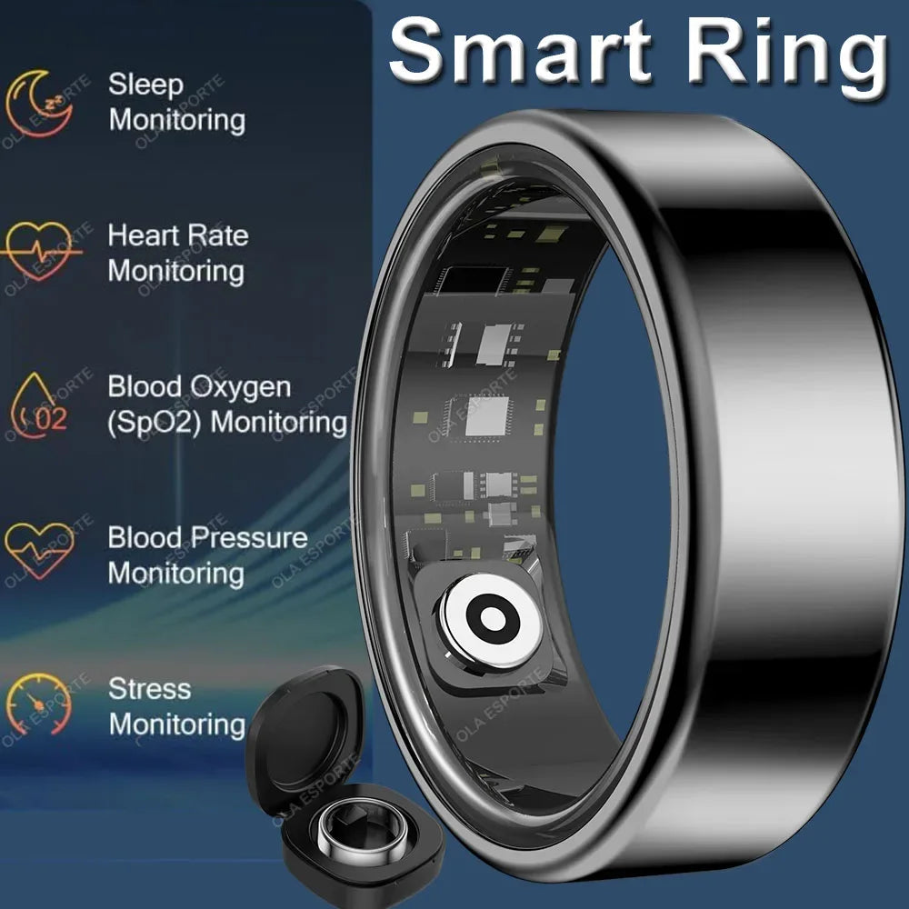 2025 Smart Ring Blood Pressure Heart Rate Sleep Monitoring Smartring IP68 & 5ATM Waterproof Multi-sport Mode Smartring Man Women - 1Tecbuy