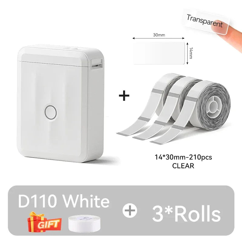 NIIMBOT D110 Upgraded Version Thermal Label Printer Mini Portable Smart Label Maker With Tape for Office Home Kitchen School - 1Tecbuy
