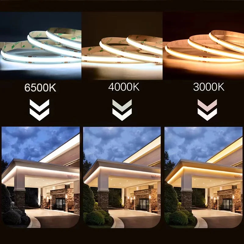 1M-5M USB LED Strip Light 5V 320LEDs/M COB Touch Sensor Dimmable Lamp Tape DIY TV Mirror Backlight Kitchen Room Night Lighting