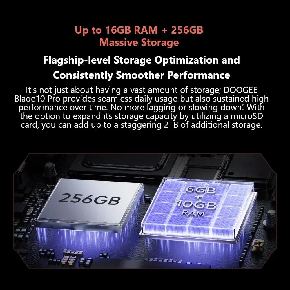 Global Version DOOGEE Blade10 Pro Rugged Phone Android 14 6GB+256GB Octa Core 6.56" 90Hz IPS Screen 50MP AI Main Camera 5150mAh