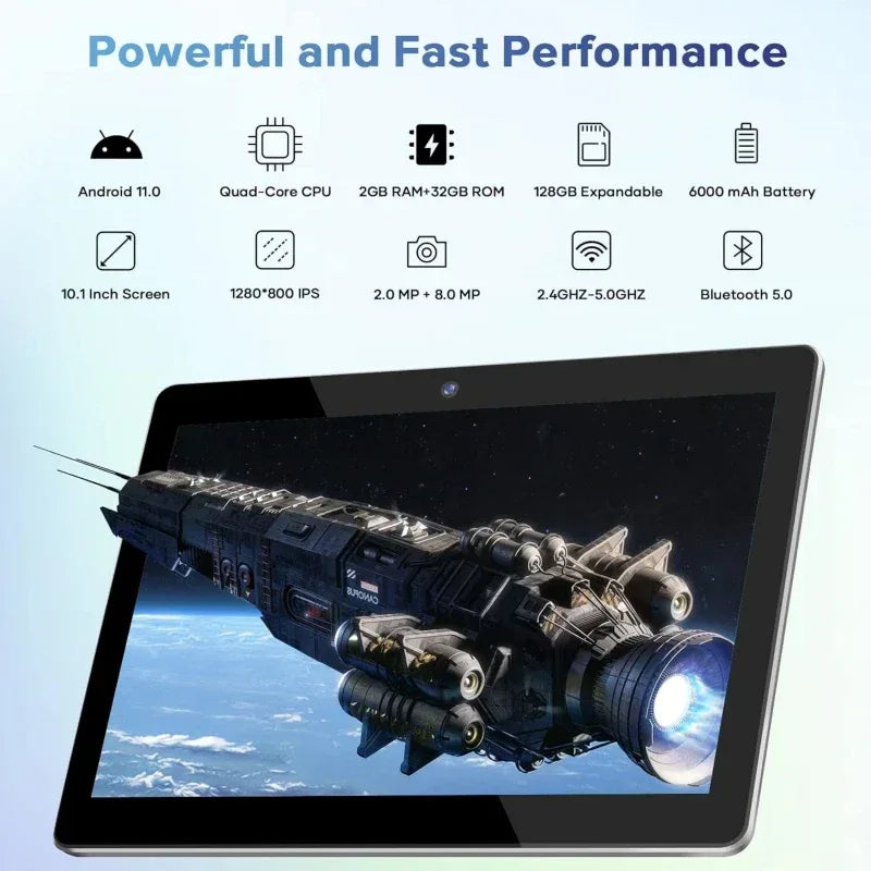10.1 INCH 2GB RAM 32GB ROM Android 11 Tablet PC FX10 CPU WIFI 802.11b/g/n CPU Allwinner A133 Quad-Core 1.4GHz - 1Tecbuy