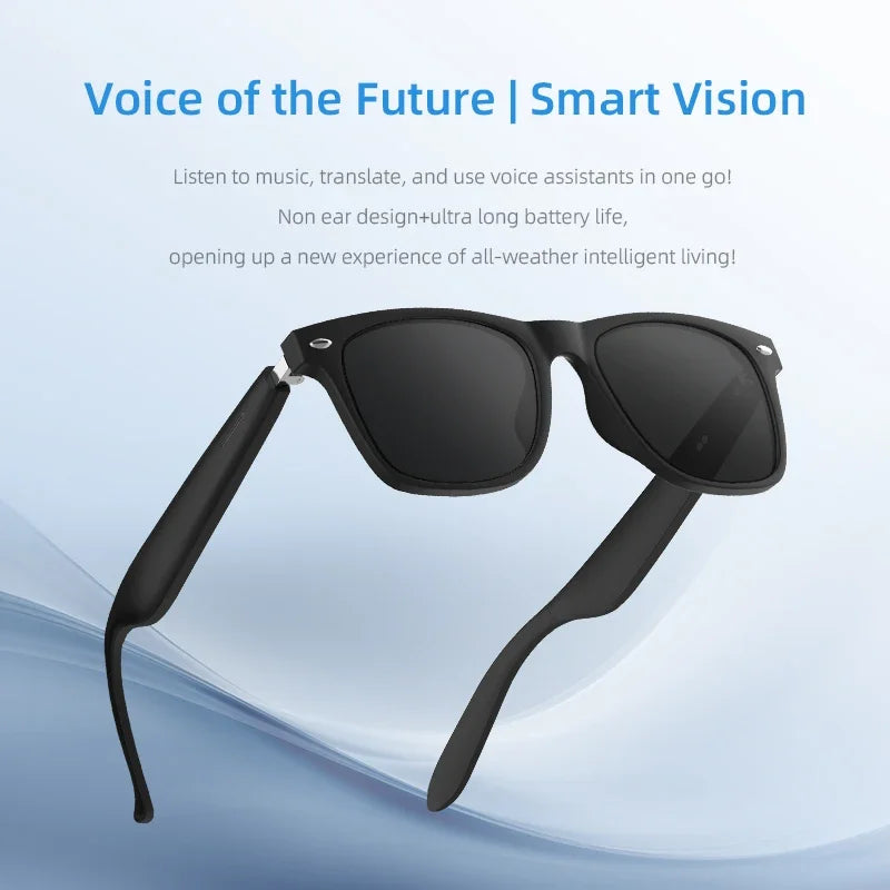 2025 AI Translation Smart Glasses  Bluetooth Call Headphones UV Protective Lenses Connected Bezel Outdoor Sports Sunglasses