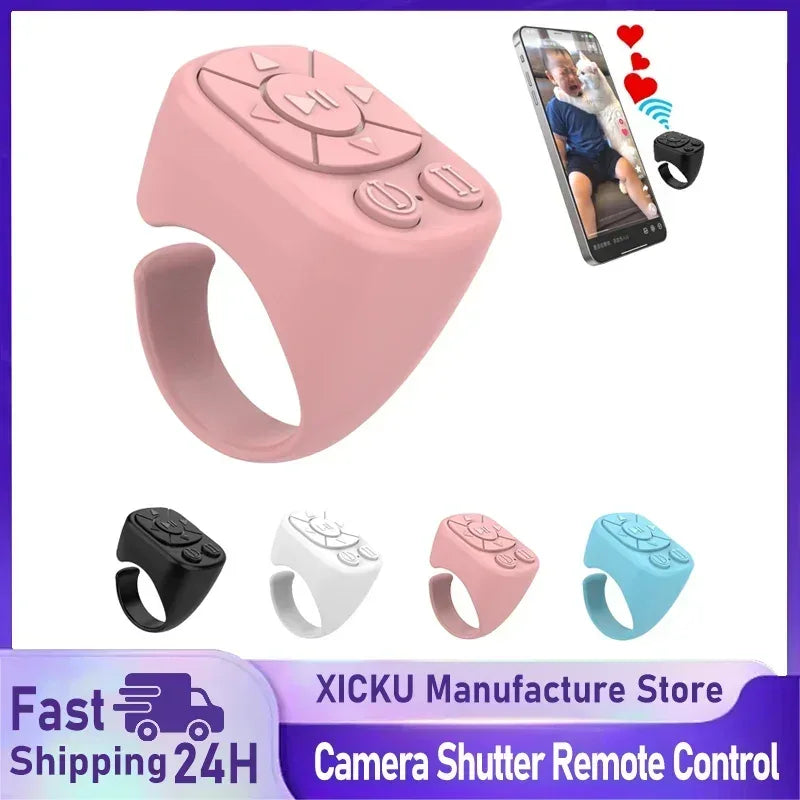 Remote Control Is Suitable for iPhone iPad Bluetooth Page Turning Ring Roller Both Camera Remote Control Function Compatible - 1Tecbuy