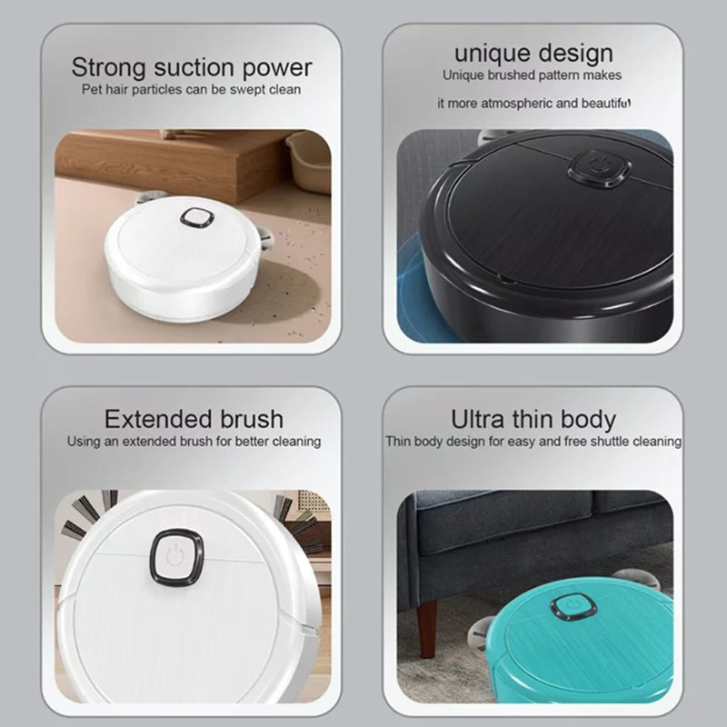 3-in-1 Smart Sweeping Robot Vacuum Mop 4000pa Strong Suction Washable Mop For Pet Hair Hard Floor Ideal Home Kitchen Room 2025