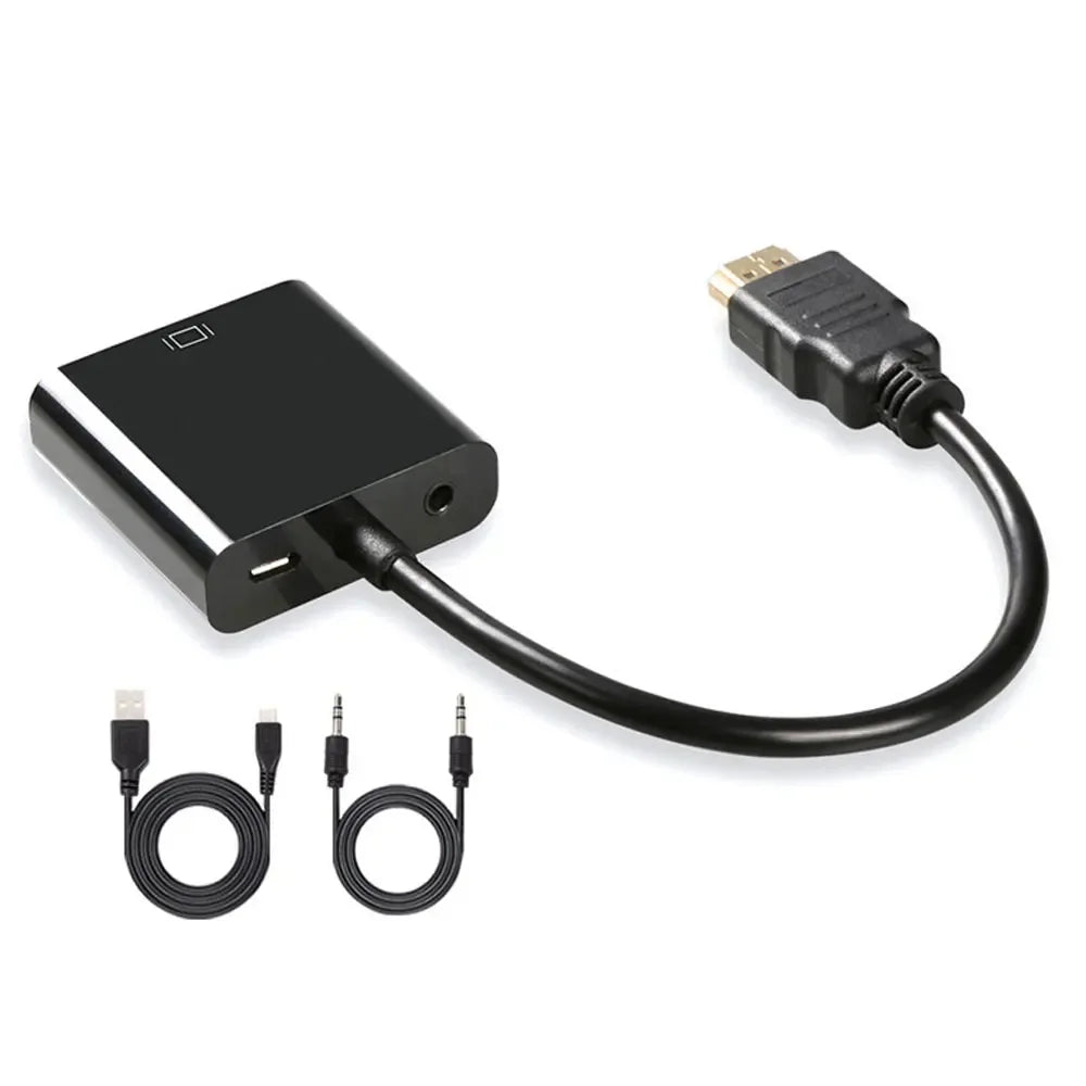 HD 1080P HDMI-compatible To VGA Cable Converter HDMI-compatible Male To VGA Female Adapter for Tablet laptop PC TV - 1Tecbuy