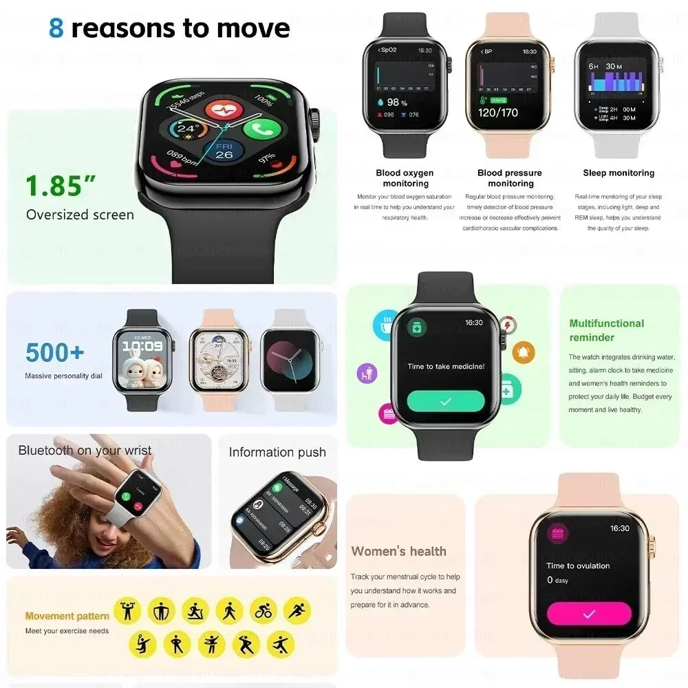 DT 2025 GPS Smart Watch Series 10 For Apple Watch 10 Memory Music Video Bluetooth Call Waterproof NFC Smartwatch For Android IOS