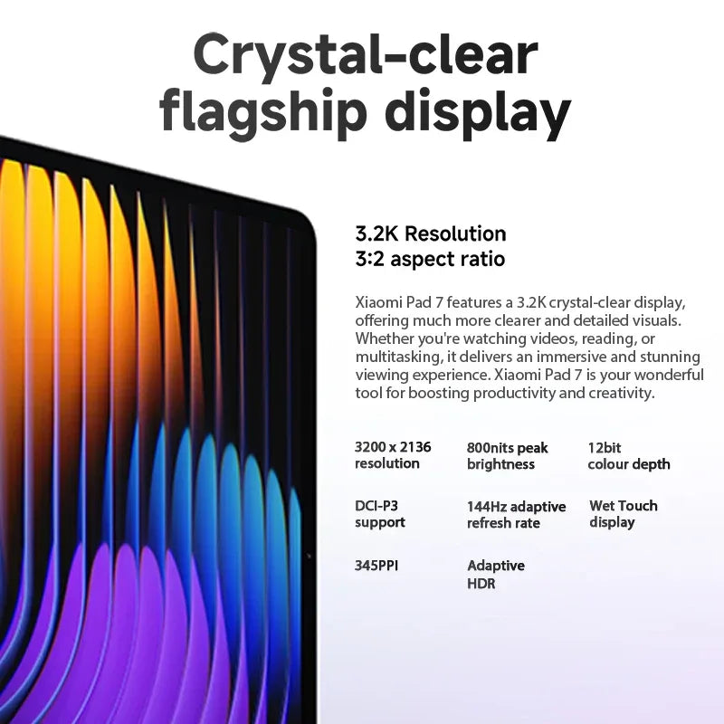 Xiaomi Pad 7 Mi Tablet Global Version Snapdragon 7+ Gen 3 11.2" 3.2K 144Hz Display Adreno GPU 45W Turbo charge 8850mAh - 1Tecbuy
