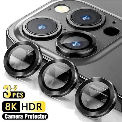 3-2PCS Camera Lens Protector For iPhone 17 Pro Max 17Pro 17Air Metal Ring Protector Glass For iPhone 14 15 16 ProMax Camera Lens - 1Tecbuy
