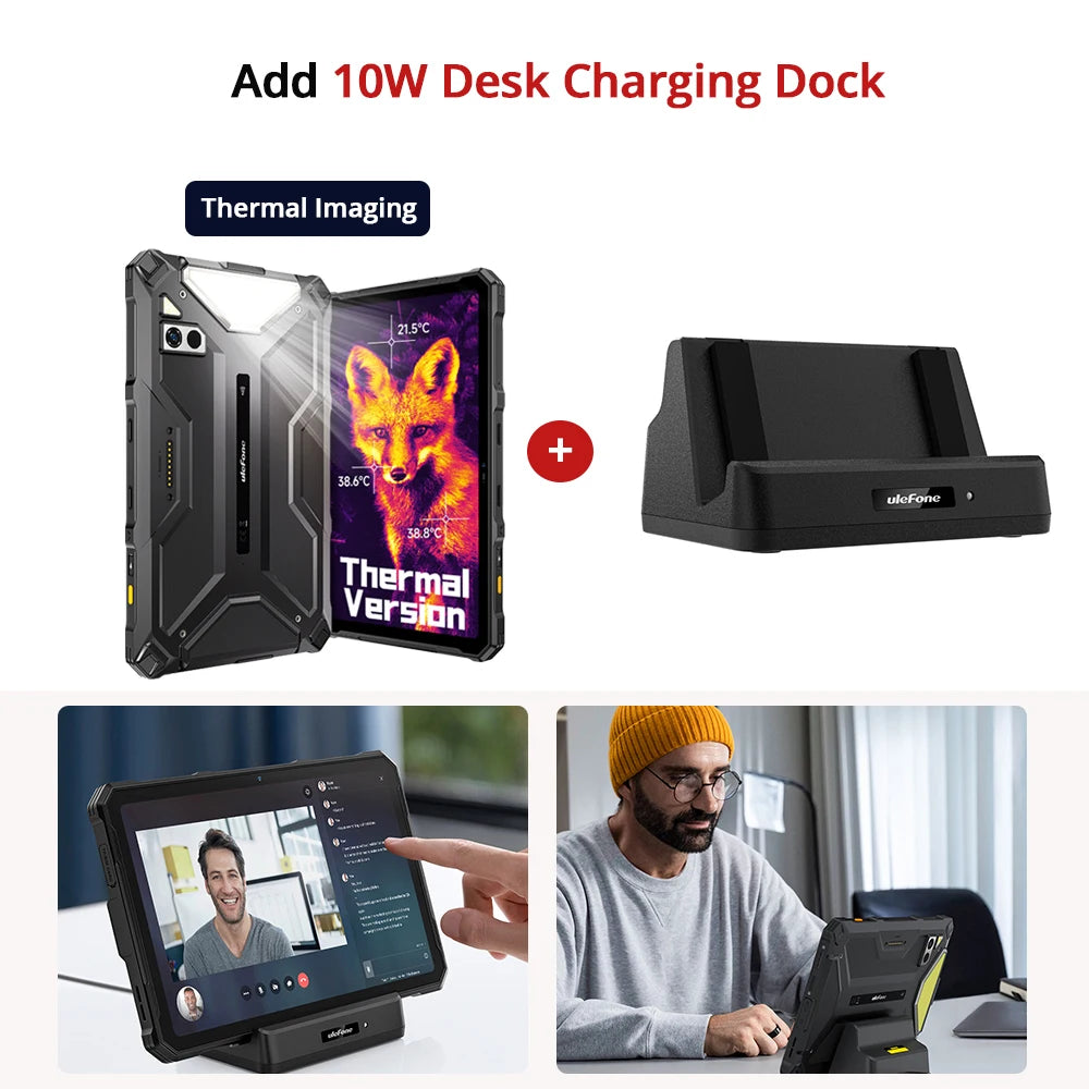 Ulefone Armor Pad 4 Ultra 5G Rugged Tablet Thermal lmaging 11800mAh 10.36"2K 16GB + 256GB Android 14 LED  Light