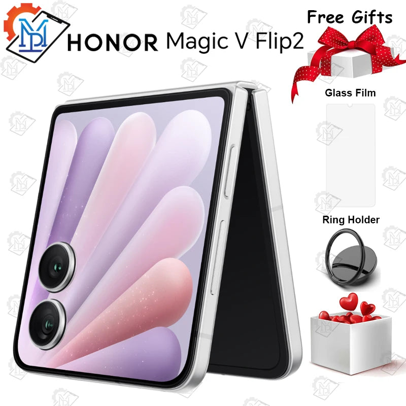 Original HONOR Magic V Flip 2 5G Foldable Phone 6.82 Inches OLED Display Snapdragon 8 Gen 3 Camera 200MP Google Play Smartphone