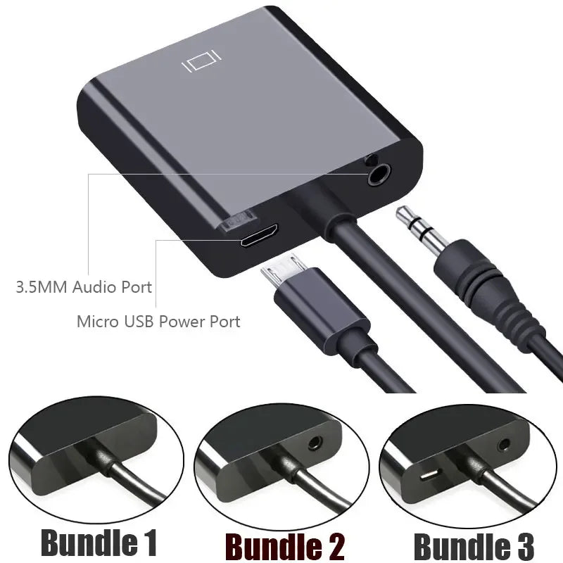 HD 1080P HDMI-compatible To VGA Cable Converter HDMI-compatible Male To VGA Female Adapter for Tablet laptop PC TV - 1Tecbuy