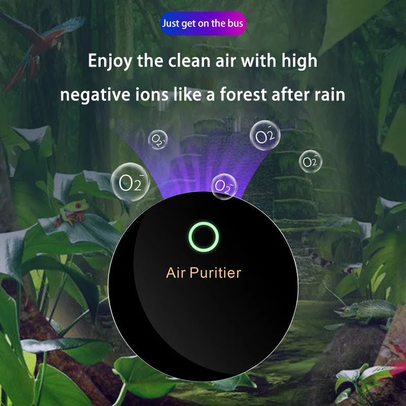 Xiaomi New Car 15 Million Negative Ion Air Purifier Purification Portable  USB Oxygen Cleaner Ozone Generator For Home Deodor