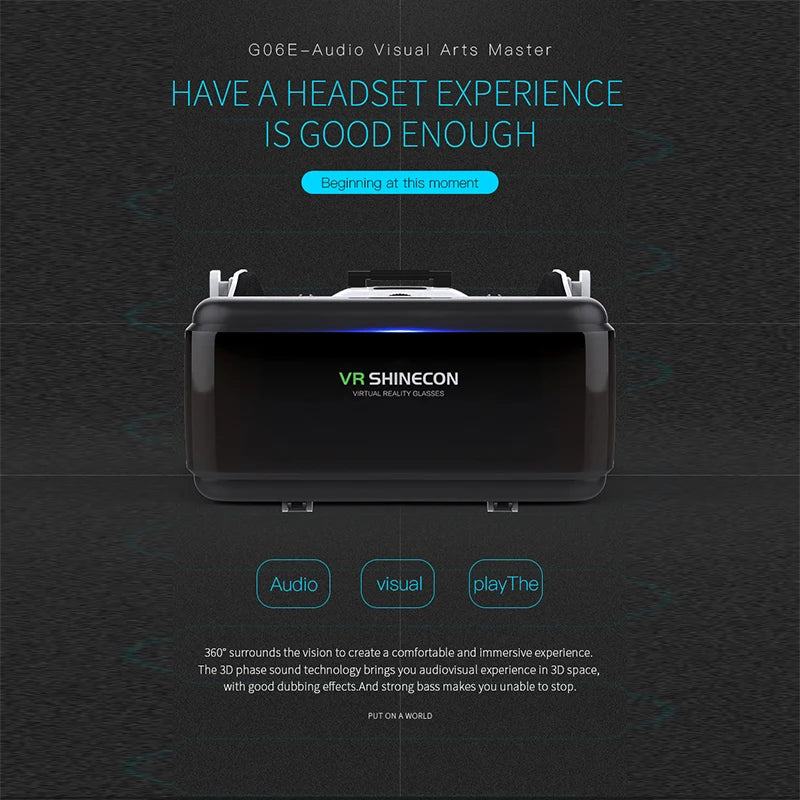 VR Shinecon Viar Virtual Reality Glasses 3D For iPhone Android Smart Phone Smartphone Headset Helmet Goggles Casque Video Game