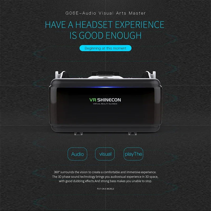 VR Shinecon Viar Virtual Reality Glasses 3D For iPhone Android Smart Phone Smartphone Headset Helmet Goggles Casque Video Game - 1Tecbuy