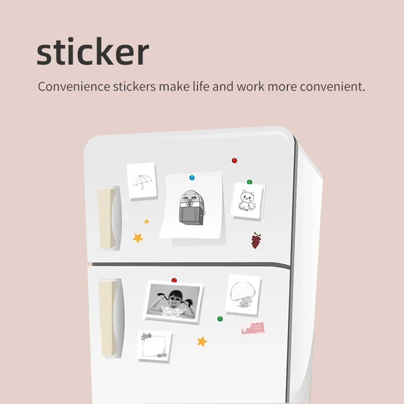 Mini Portabl Printer Inkless Sticker Maker, Free Cut Small Pocket Printer, Portable Thermal Printer for Photo Journal Notes Memo